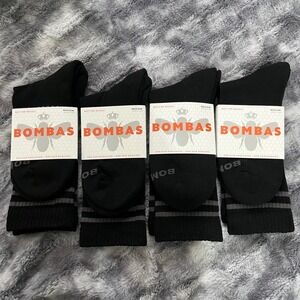 NEW Bombas Socks Black Medium Mens Womens Unisex Performance Crew Socks arch